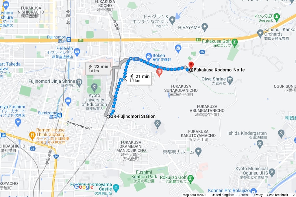 Hidden Kyoto Walks 1 route map The Real Japan