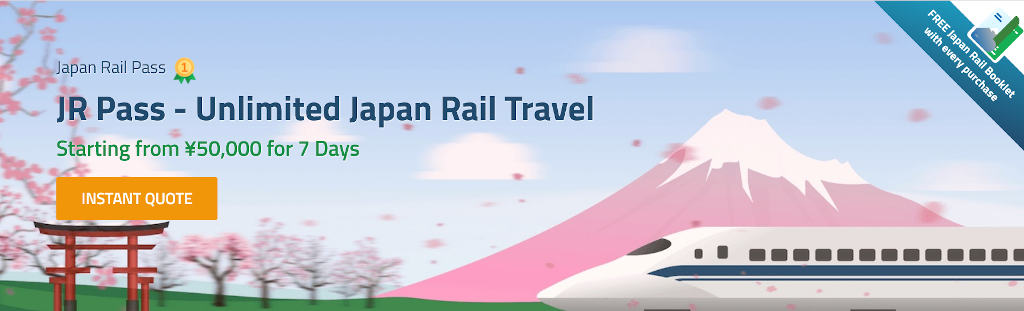 Japan Rail Pass website banner