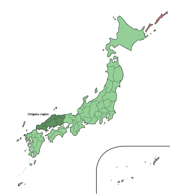 Chugoku region map