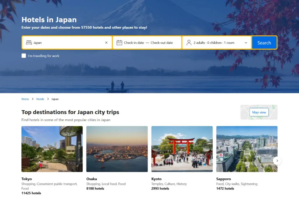 booking site Booking.com site The Real Japan travel resources