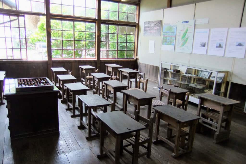 old Japanese school desks teaching opportunities in Japan