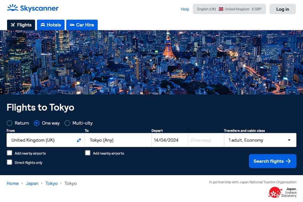 Skyscanner cheap flights to Japan The Real Japan