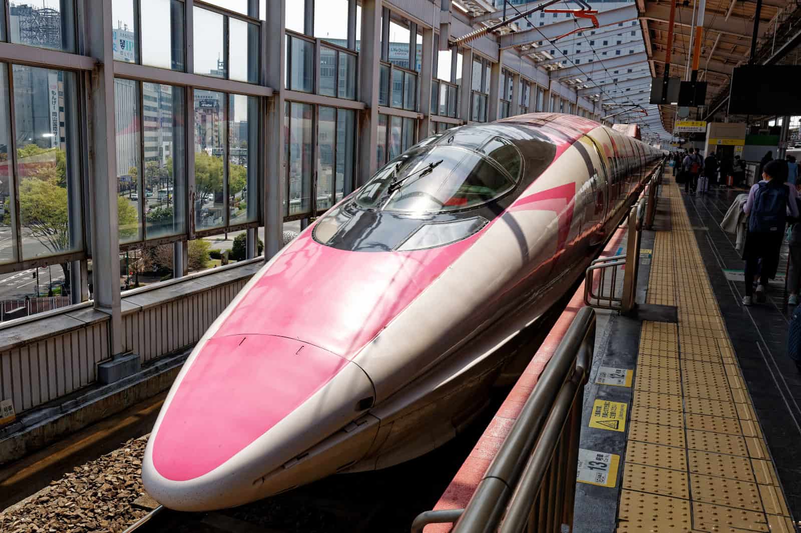 exploring Japan y train Hello Kitty shinkansen Okayama Station