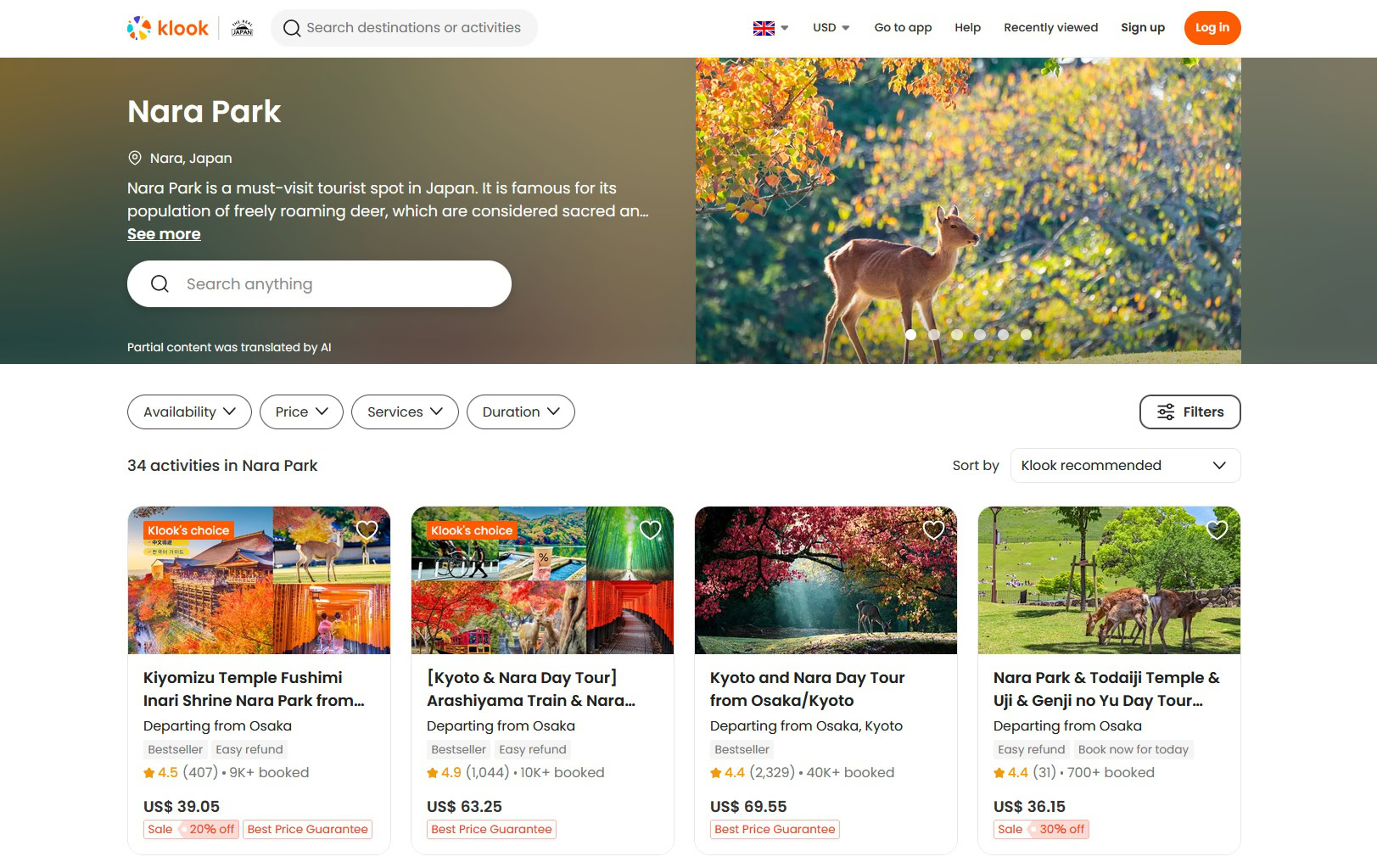 is Klook legit Nara Park