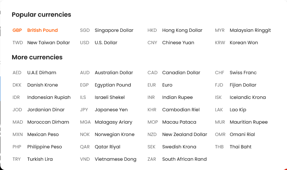 is Klook legit multiple currencies list