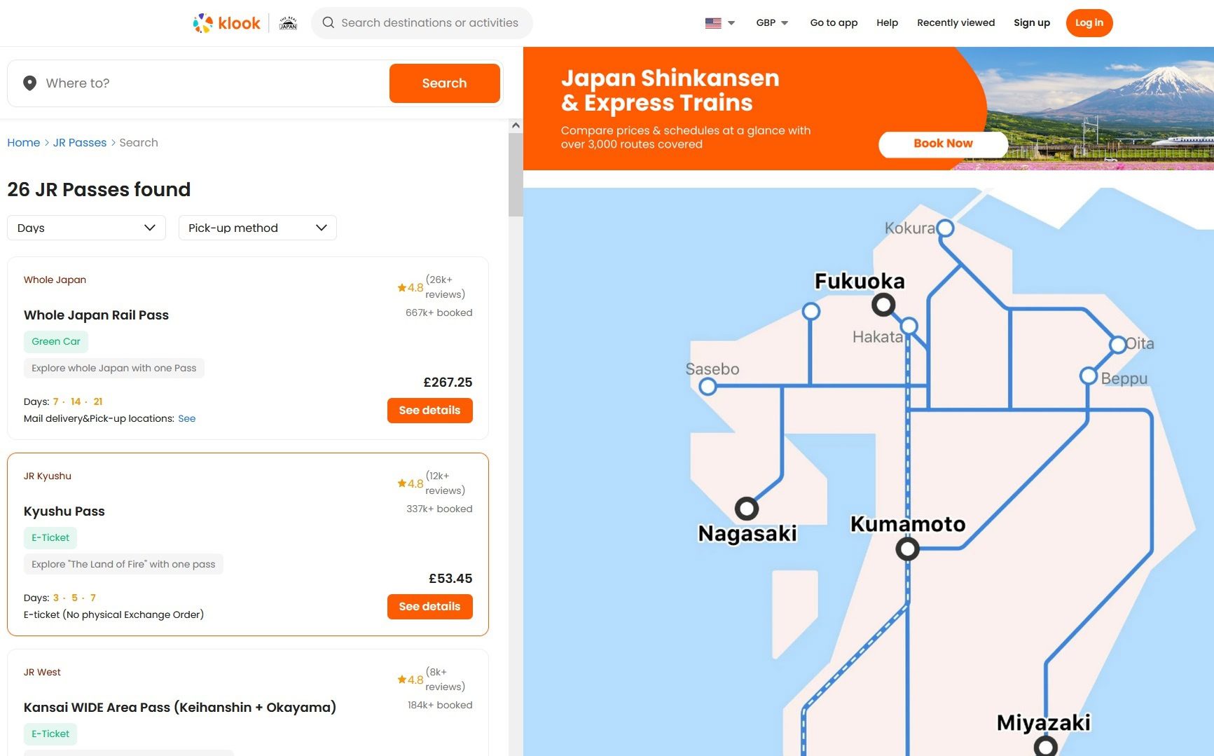 is Klook legit jr passes kyushu