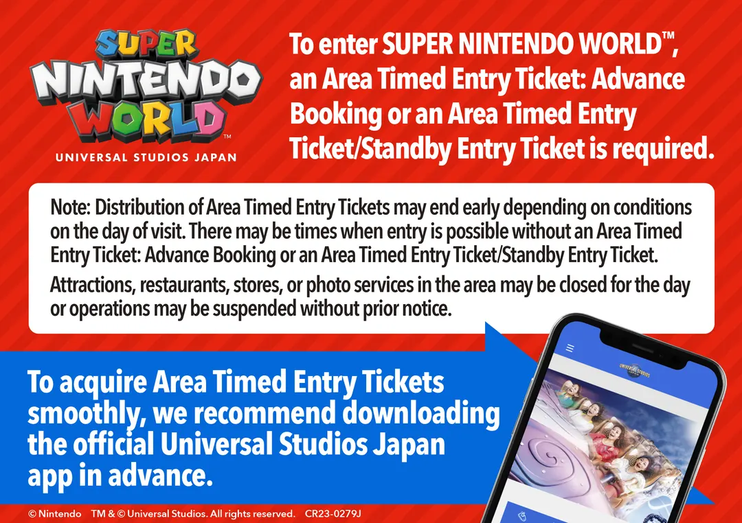 Super Nintendo World area timed entry