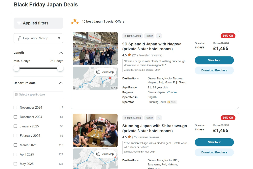 TourRadar Black Friday sale