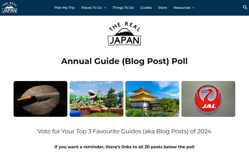 Annual Guide (Blog Post) Poll The Real Japan