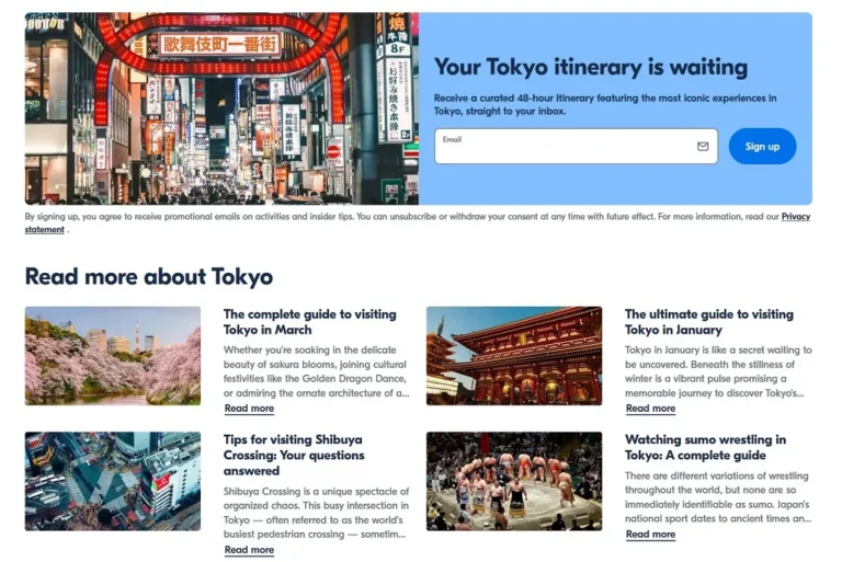is getyourguide legit tokyo landing page
