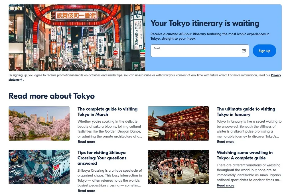 is getyourguide legit tokyo landing page